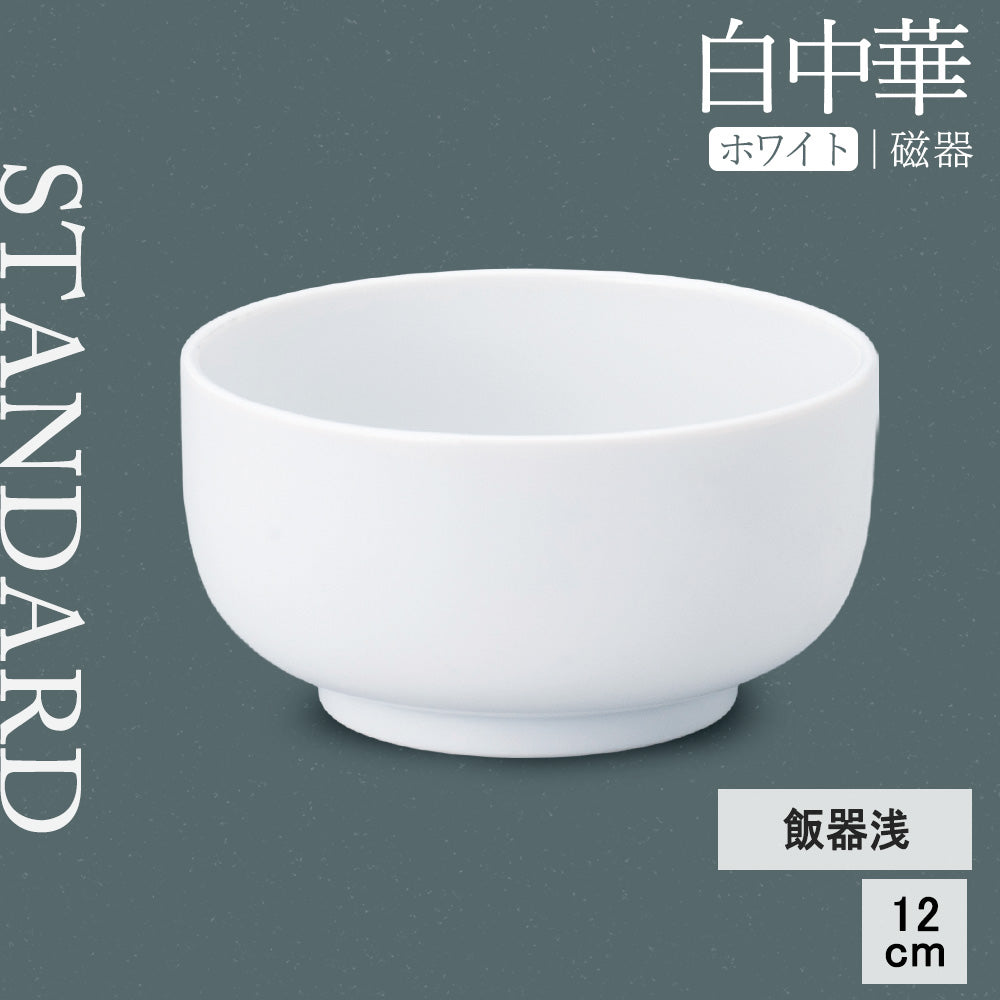白中華 飯器浅 ホワイト