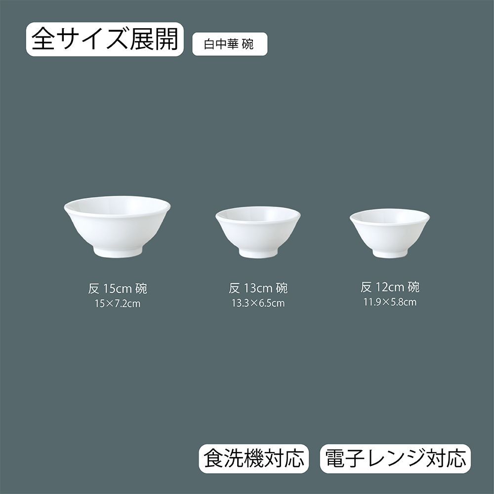 白中華 反碗 ホワイト