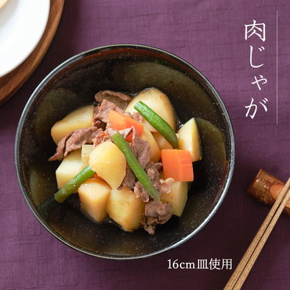 黒中華 メタ玉深皿 黒御影
