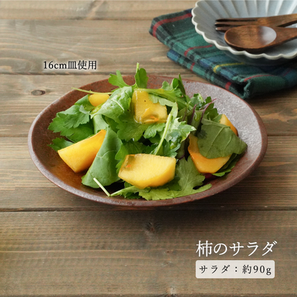 鳴門 丸皿 赤茶備前