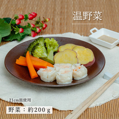 水明 丸皿 赤茶備前