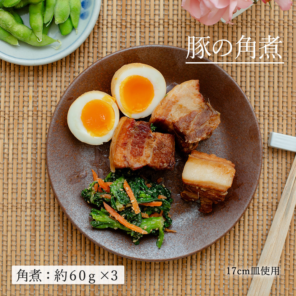 水明 丸皿 赤茶備前