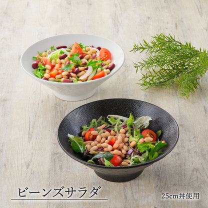石目 高台丼 黒耀