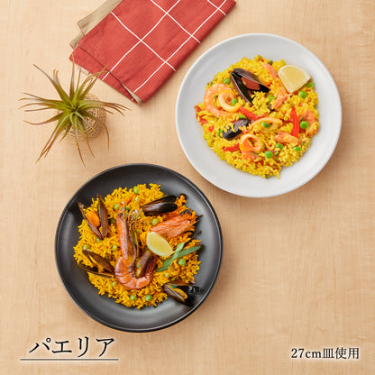 アジアン 丸皿 黒マット