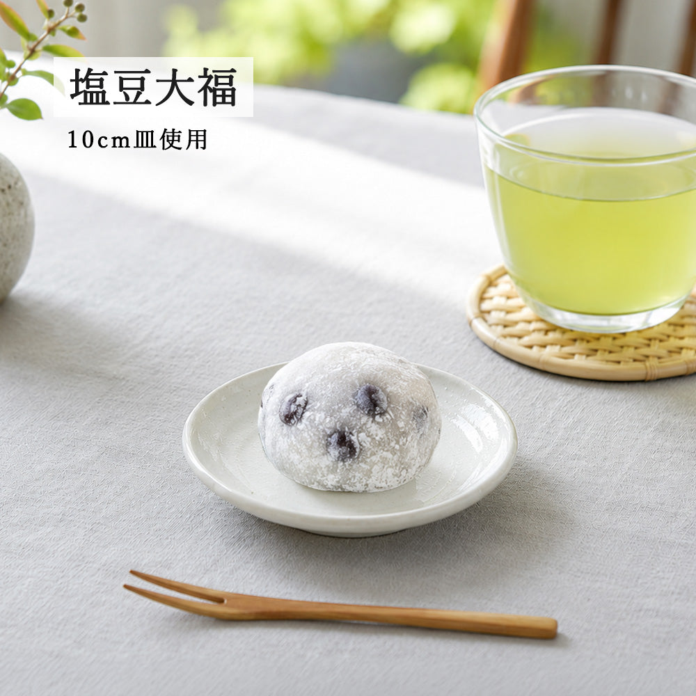 鳴門 丸皿 粉引