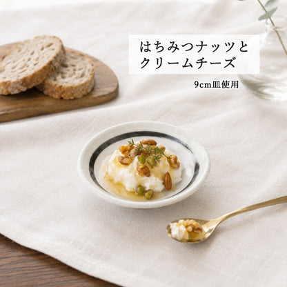 鳴門 深皿 粉引 黒刷毛目