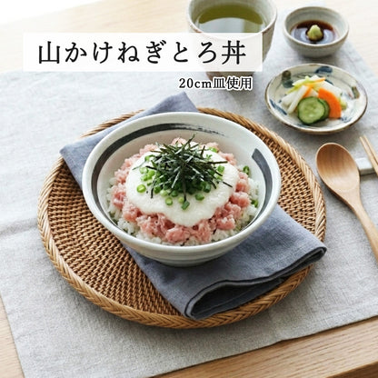 鳴門 丼 粉引 黒刷毛目