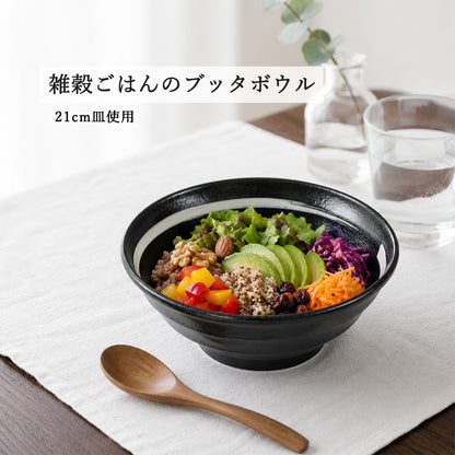 鳴門 丼 黒耀 白刷毛目