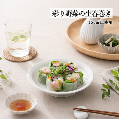 白中華 リム高台皿 ホワイト