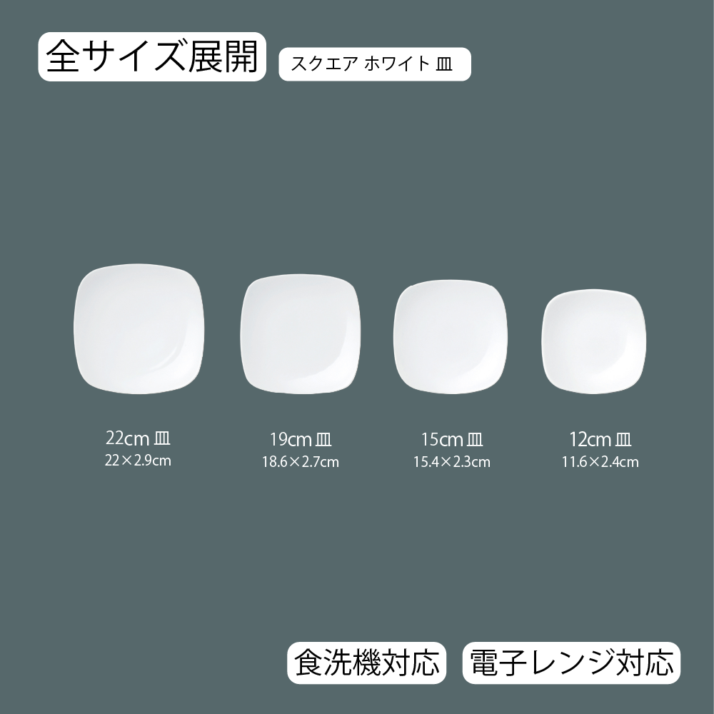 スクエア 皿 ホワイト