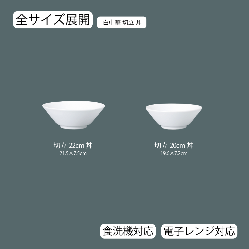 白中華 切立丼 ホワイト